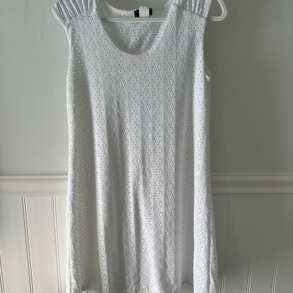 Elegant White Eyelet Dress